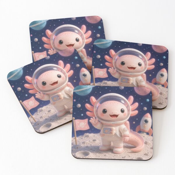 Item preview, Kawaii Astronaut Axolotl – Space Exploration and Interstellar Dreams designed and sold by Axokris.