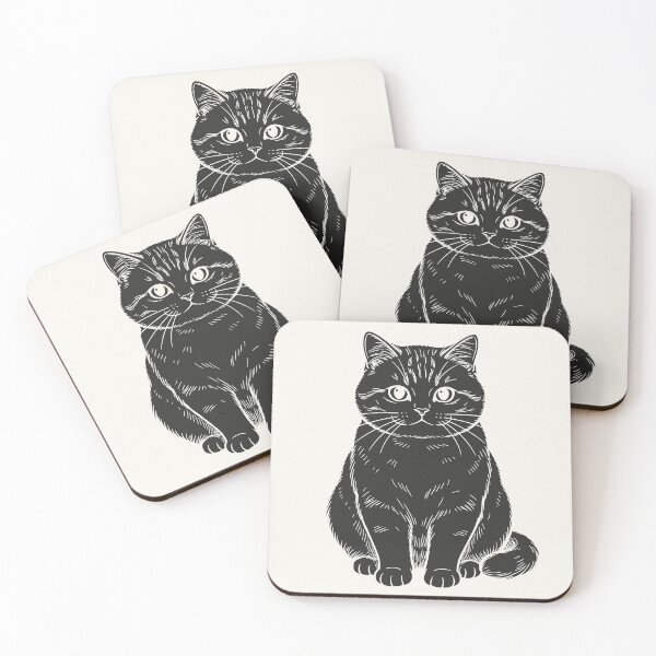 Item preview, Sitting Round-Faced Cat - Black Silhouette designed and sold by sxtfejvseyn.