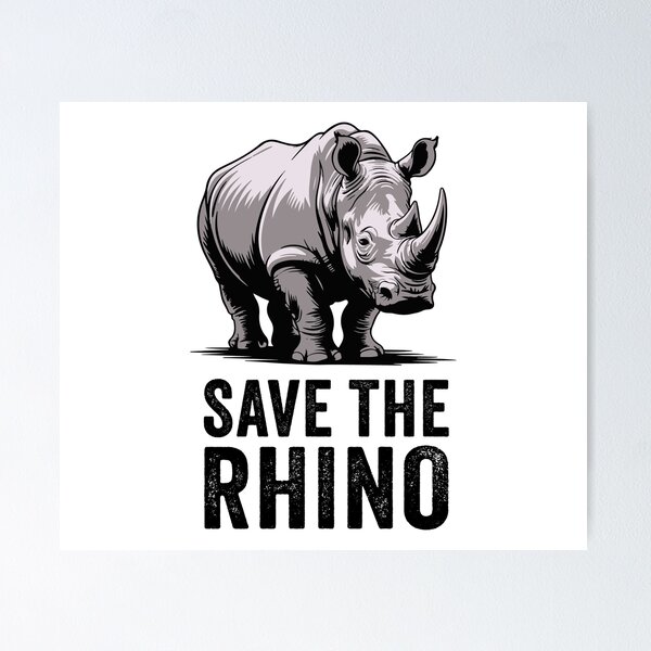 Item preview, Save The Rhino | Protect Endangered Species designed and sold by MammothArt.
