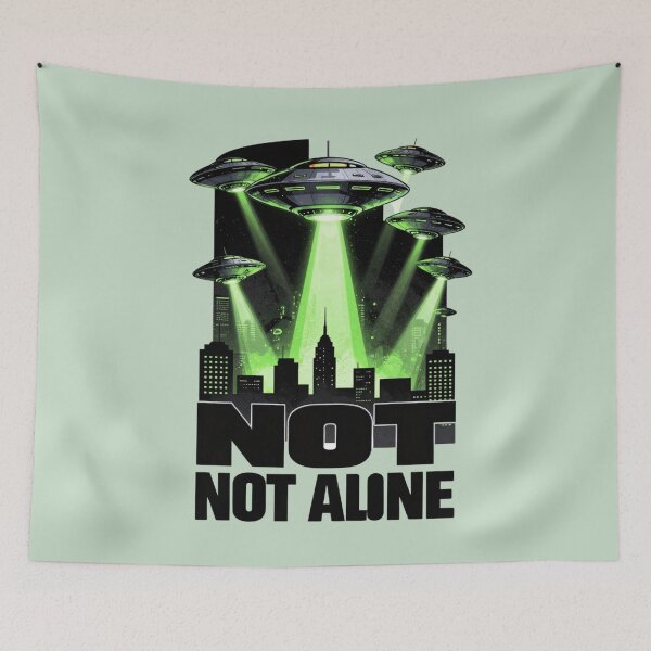 Item preview,  Not Alone UFO Alien Invasion Streetwear Urban  designed and sold by GoGreenlove.