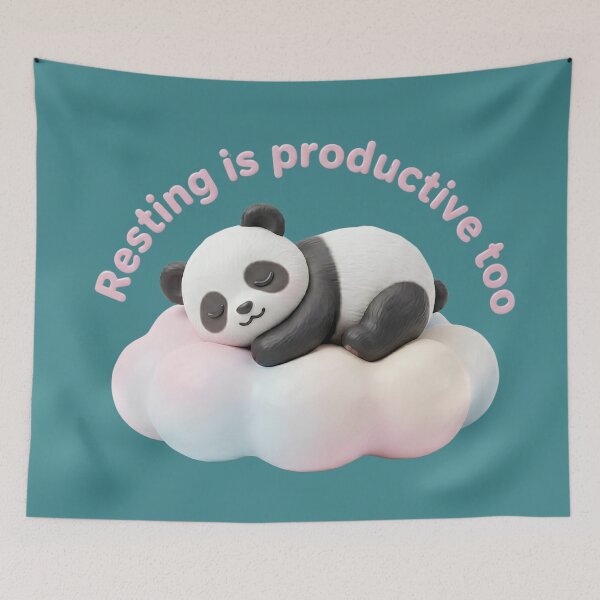 Item preview, Cute 3D Panda Sleeping - Resting Is Productive Too designed and sold by Utopian-Magic.