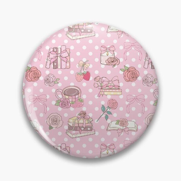 Item preview, Coquette Pink Books & Roses Pattern – Romantic Bow, Strawberry & Vintage Book Lover Aesthetic designed and sold by Cheonsa.