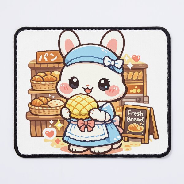 Item preview, Kawaii Bunny Bakery Sticker - Cute Rabbit Holding Melon Pan in Japanese Bakery designed and sold by kawaii animal store (in Japan).