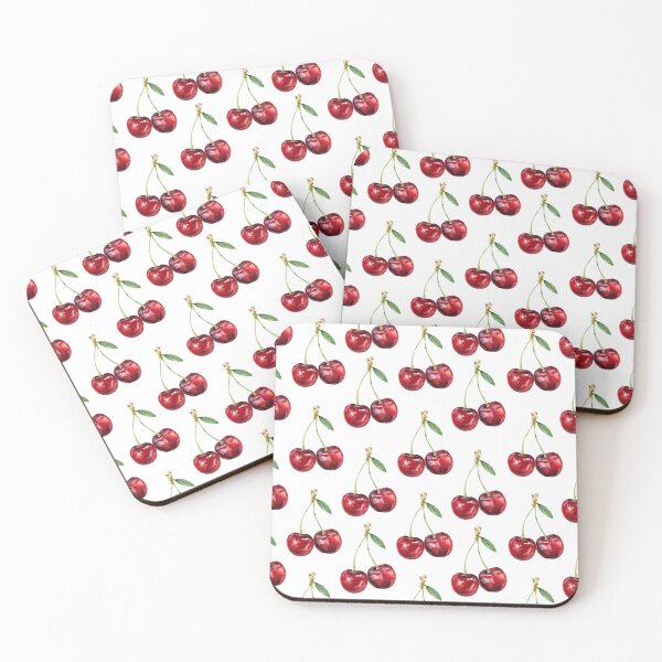 Item preview, Seamless Watercolor Cherry Pattern on White Background designed and sold by IRON SIREN.