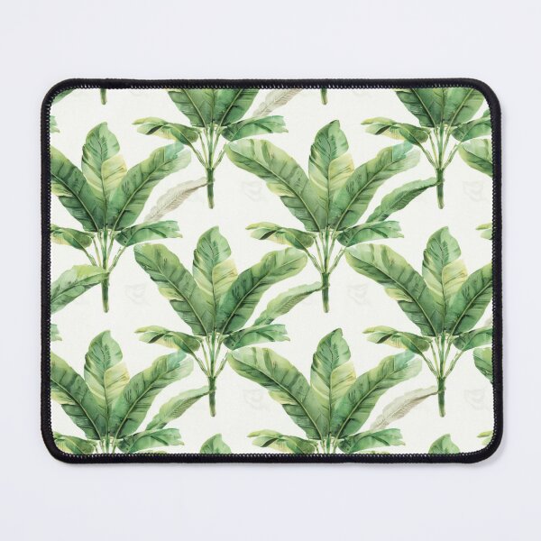 Item preview, Seamless Retro Tropical Banana Leaf Pattern Green on White designed and sold by IRON SIREN.