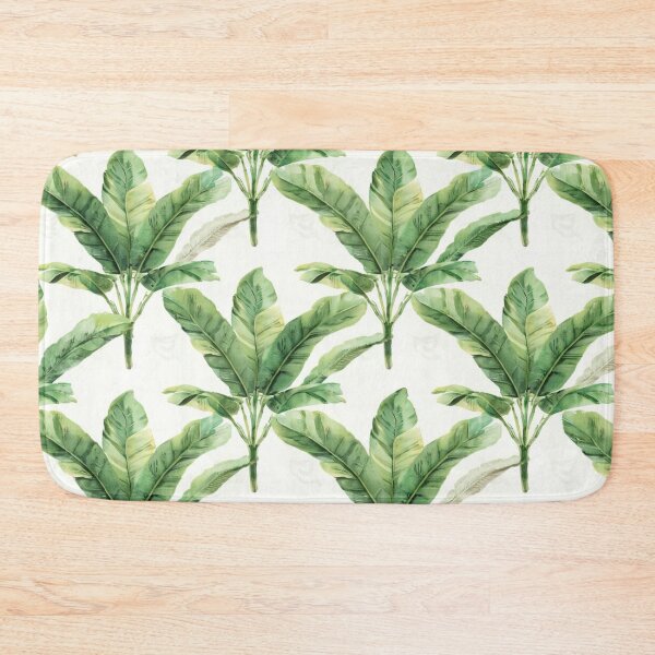 Item preview, Seamless Retro Tropical Banana Leaf Pattern Green on White designed and sold by IRON SIREN.