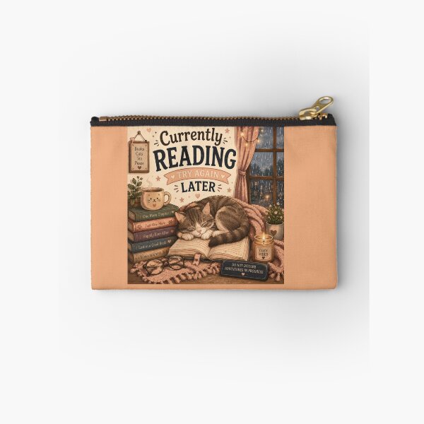 Item preview, Currently Reading Try Again Later – Cute Cat Book Lover Design designed and sold by MotylekAnia.