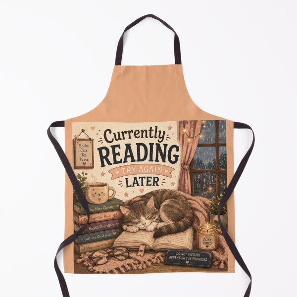 Item preview, Currently Reading Try Again Later – Cute Cat Book Lover Design designed and sold by MotylekAnia.