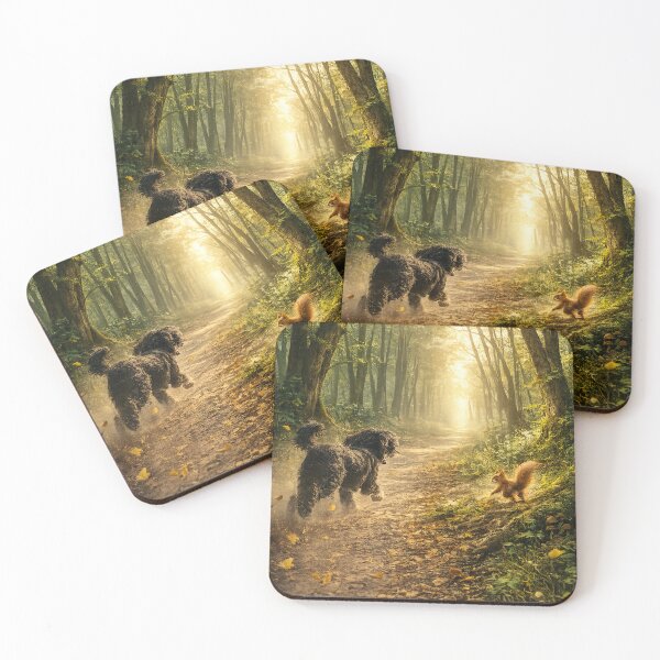 Item preview, Woodland Adventure Dog Print | Magical Forest Animal Wall Art | Nature Lover Decor designed and sold by Hookesmode.