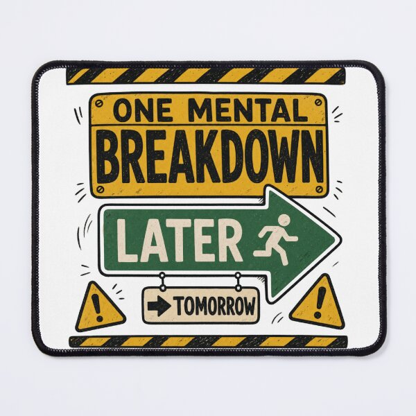 Item preview, One Mental Breakdown Later Tomorrow Funny Anxiety Road Sign designed and sold by Region.