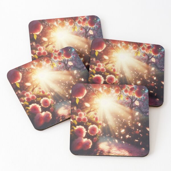 Item preview, Golden Hour Blossom Path | Dreamy Pink Cherry Flowers Sunlight designed and sold by IRON SIREN.