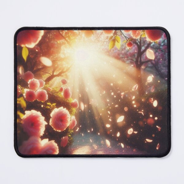 Item preview, Golden Hour Blossom Path | Dreamy Pink Cherry Flowers Sunlight designed and sold by IRON SIREN.