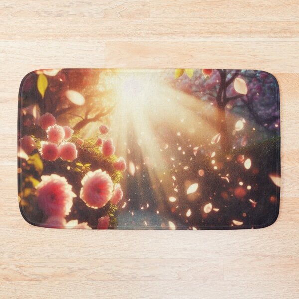 Item preview, Golden Hour Blossom Path | Dreamy Pink Cherry Flowers Sunlight designed and sold by IRON SIREN.