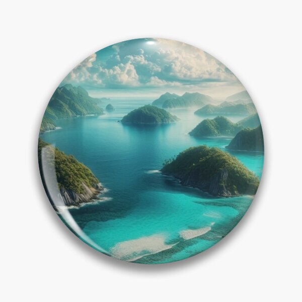 Item preview, Turquoise Island Paradise | Tropical Ocean Mountains Aerial View designed and sold by IRON SIREN.