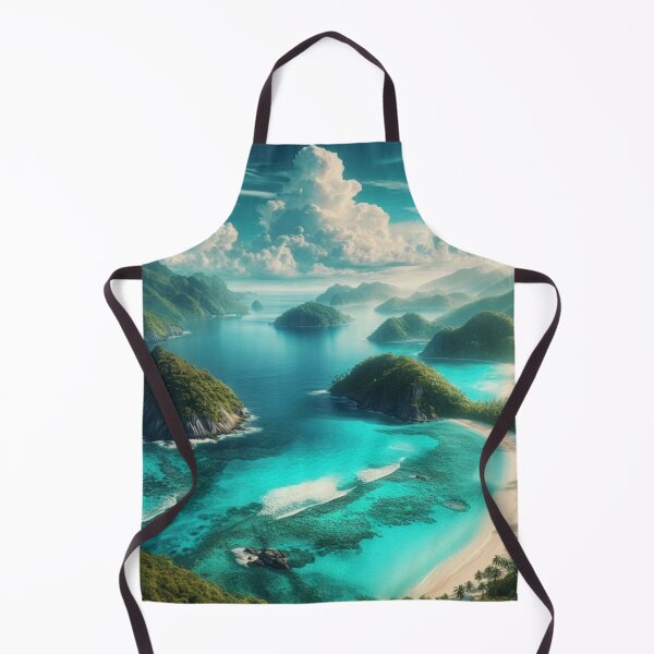 Item preview, Turquoise Island Paradise | Tropical Ocean Mountains Aerial View designed and sold by IRON SIREN.