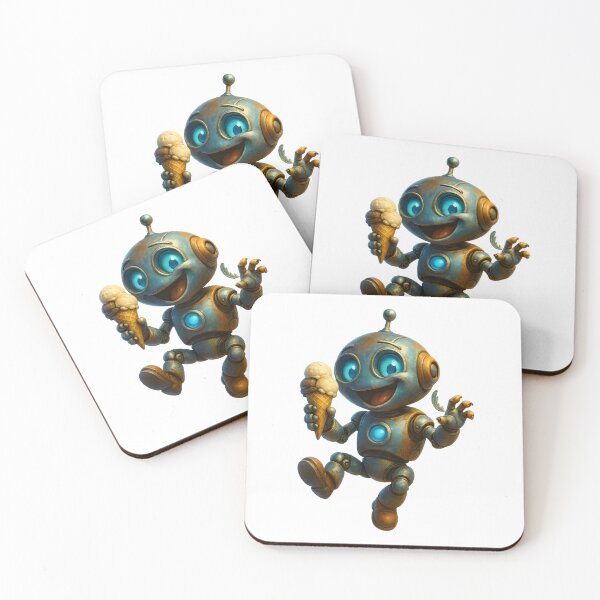Item preview, Friendly Robot – Cute Ice Cream Robot Design designed and sold by Yomere.