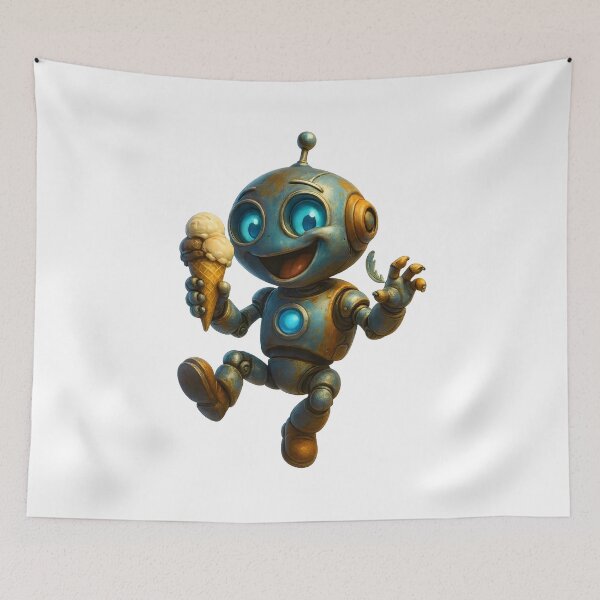 Item preview, Friendly Robot – Cute Ice Cream Robot Design designed and sold by Yomere.