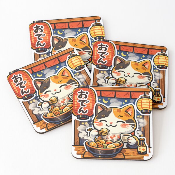 Item preview, Cozy Oden Cat Sticker – Kawaii Japan Night Market Anime Aesthetic designed and sold by kawaii animal store (in Japan).