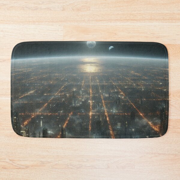 Item preview, Cyberpunk City From Space | Futuristic Neon Metropolis Night View designed and sold by IRON SIREN.