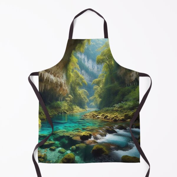 Item preview, Title Hidden Cave River Paradise | Turquoise Water Canyon Wall Art designed and sold by IRON SIREN.