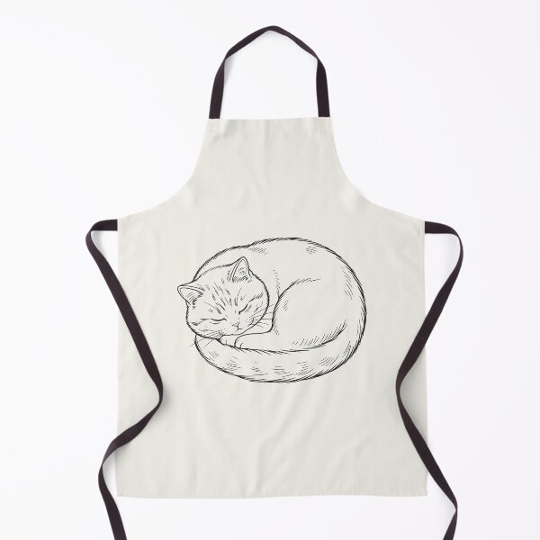 Item preview, Sleeping Curled Up Cat - Black Line Art designed and sold by sxtfejvseyn.