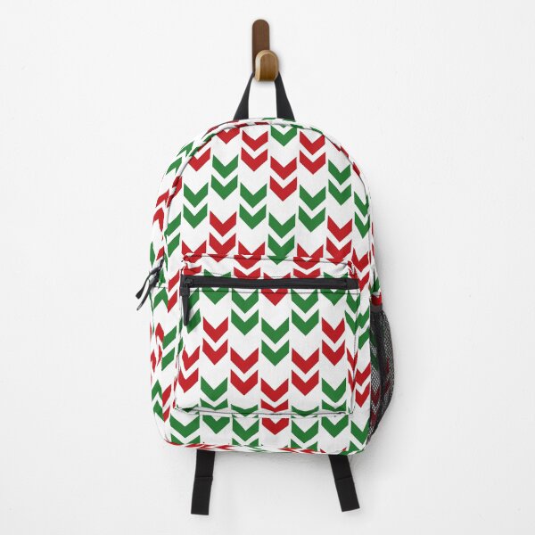 Item preview, Green, red & white arrows zigzag pattern designed and sold by Mint + Midnight.