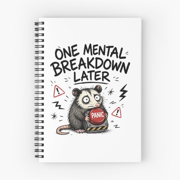 Item preview, One Mental Breakdown Later Panic Button Possum Funny Meme designed and sold by Region.