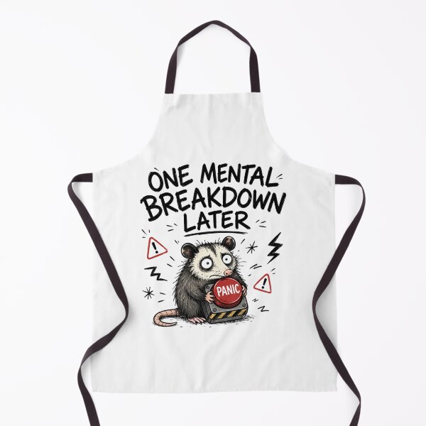 Item preview, One Mental Breakdown Later Panic Button Possum Funny Meme designed and sold by Region.