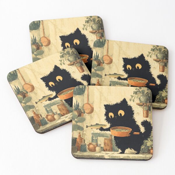 Item preview, Curious Cat Cooking Fish designed and sold by Erika Kaisersot.