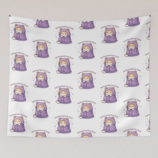 Item preview, Introverted Cat Club Sticker | Cute Introvert Cat Meme | Funny Cat Lover Gift designed and sold by agaa-vibes-studio.