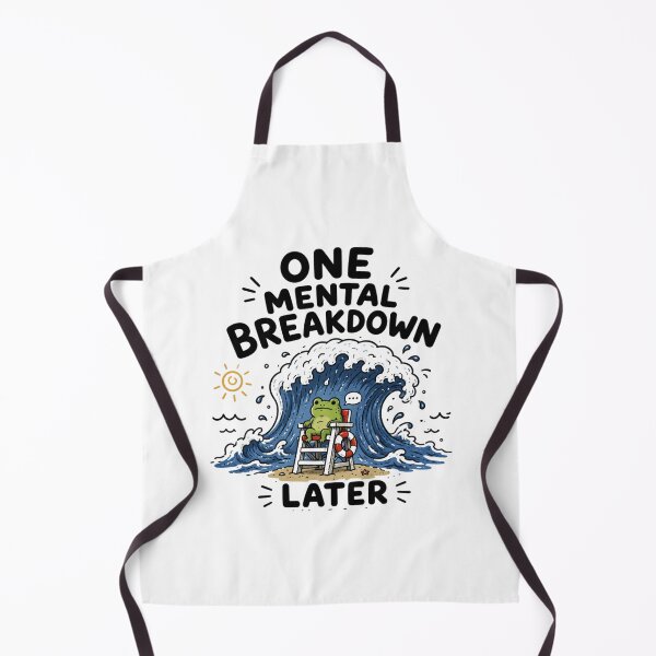 Item preview, One Mental Breakdown Later Frog Beach Wave Funny Meme designed and sold by Region.