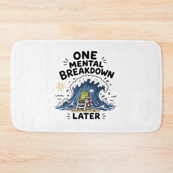 Item preview, One Mental Breakdown Later Frog Beach Wave Funny Meme designed and sold by Region.