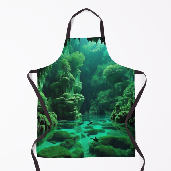 Item preview, Emerald Cave Underwater Paradise Bioluminescent Fantasy Wall Art designed and sold by IRON SIREN.
