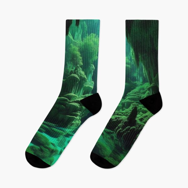 Item preview, Emerald Cave Underwater Paradise Bioluminescent Fantasy Wall Art designed and sold by IRON SIREN.