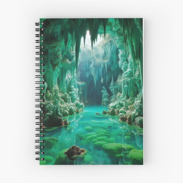 Item preview, Jade Grotto Cave | Glowing Turquoise Pool Fantasy Wall Art designed and sold by IRON SIREN.