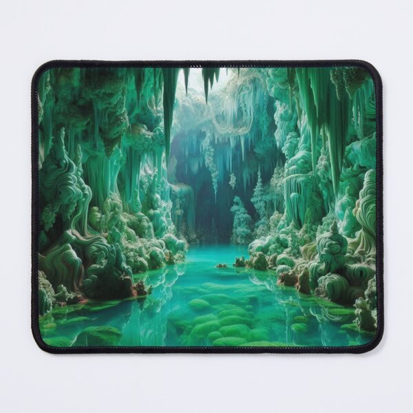 Item preview, Jade Grotto Cave | Glowing Turquoise Pool Fantasy Wall Art designed and sold by IRON SIREN.