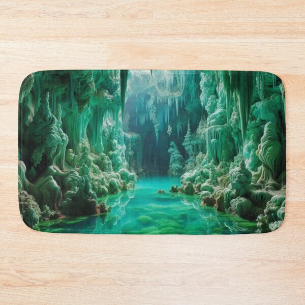 Item preview, Jade Grotto Cave | Glowing Turquoise Pool Fantasy Wall Art designed and sold by IRON SIREN.