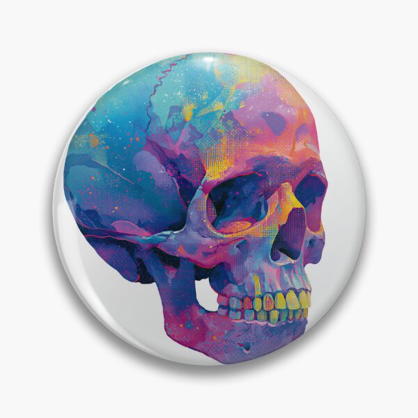Item preview, Neon Watercolour Skull designed and sold by AI-lineDesign.