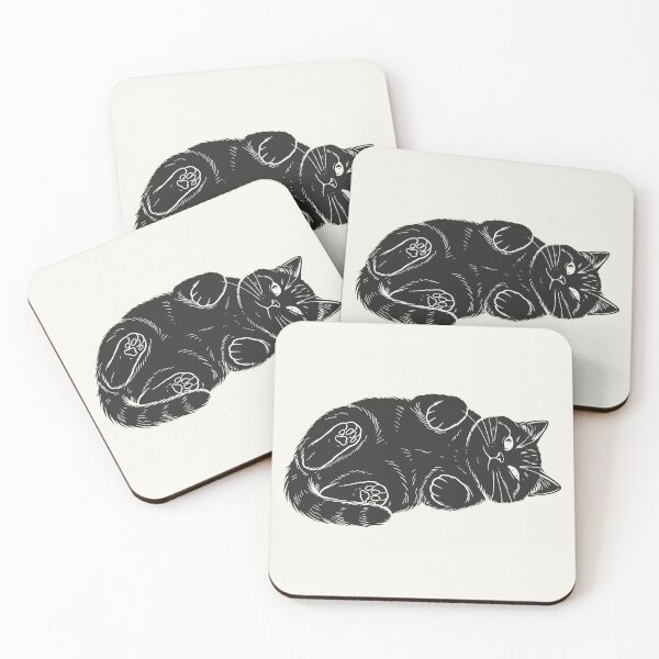 Item preview, Cat Lying on Back Showing Belly - Black Silhouette designed and sold by sxtfejvseyn.