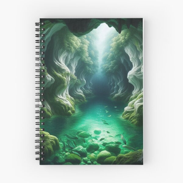 Item preview, Emerald Tunnel Cave | Glowing River Portal Fantasy Wall Art designed and sold by IRON SIREN.