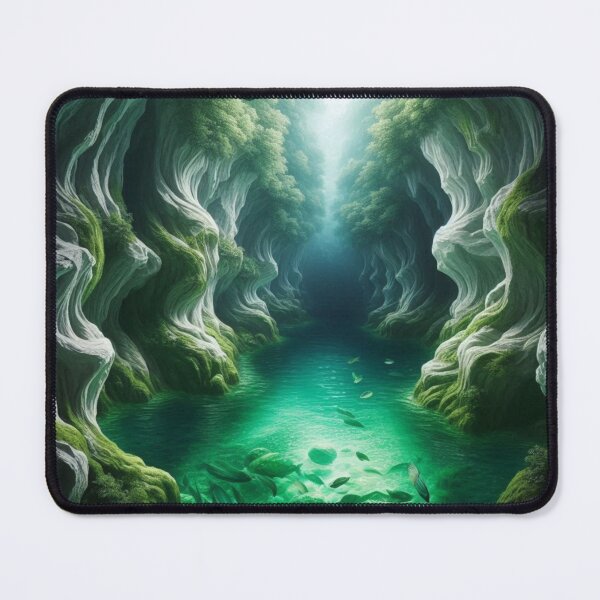 Item preview, Emerald Tunnel Cave | Glowing River Portal Fantasy Wall Art designed and sold by IRON SIREN.