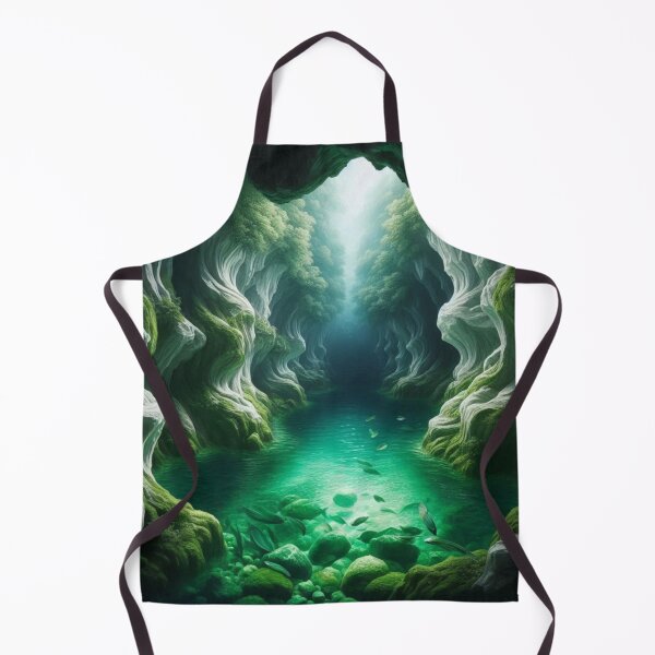 Item preview, Emerald Tunnel Cave | Glowing River Portal Fantasy Wall Art designed and sold by IRON SIREN.