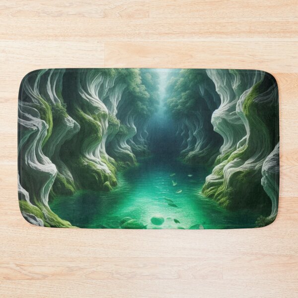 Item preview, Emerald Tunnel Cave | Glowing River Portal Fantasy Wall Art designed and sold by IRON SIREN.