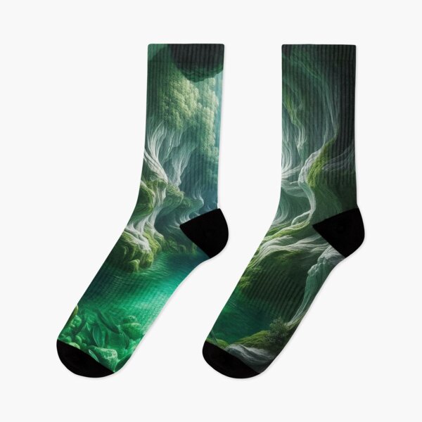Item preview, Emerald Tunnel Cave | Glowing River Portal Fantasy Wall Art designed and sold by IRON SIREN.