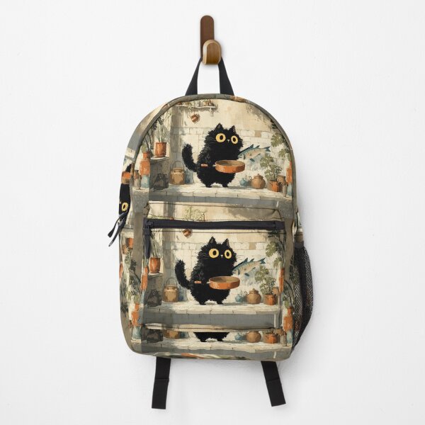 Item preview, Black Cat Holding Fish in Kitchen designed and sold by Erika Kaisersot.