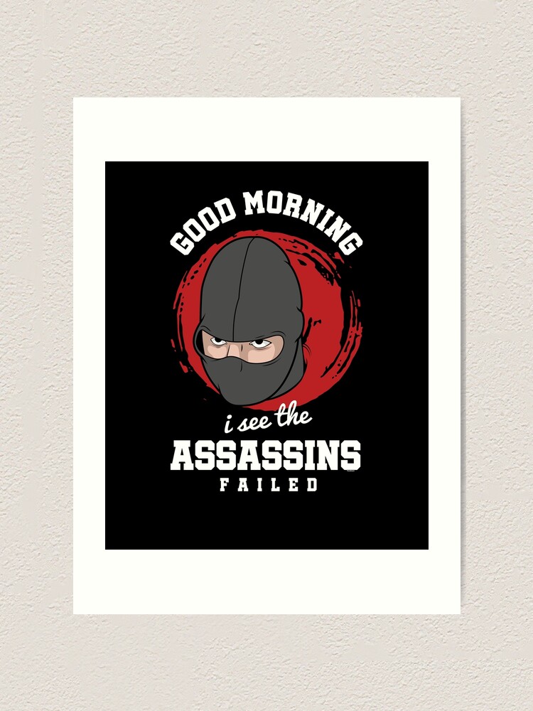 Assassin Failed Ninja Art Print By Tomgiantdesigns Redbubble - roblox ninja stickers redbubble