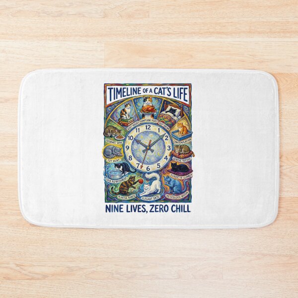 Item preview, Timeline of a Cats Life Clock  designed and sold by TeeARTHY.