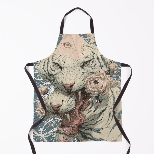 Item preview, Mystical White Tiger Floral Illustration | Surreal Eyeball Pyramid Art designed and sold by Qim X Fantasy.