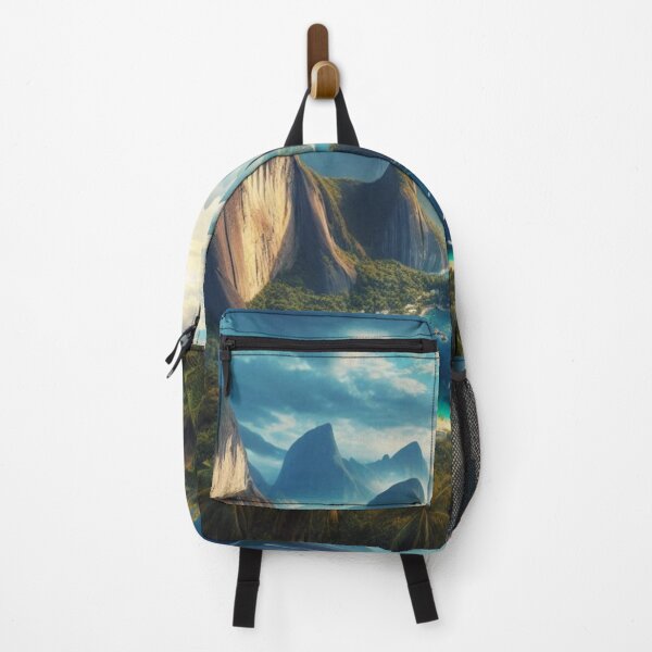 Item preview, Tropical Bay Mountain Paradise | Hidden Beach Eco Resort | Liminal Landscape Art designed and sold by IRON SIREN.