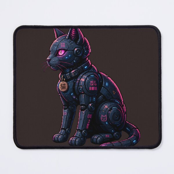 Item preview, Neo Tokyo Mechanical Cat | Cyberpunk Pixel Art Robot Cat designed and sold by Neo Tokio.